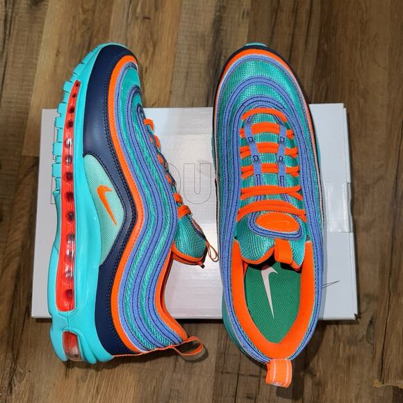 Nike ID Air Max 97 By You Aqua Blue Orange main image 4